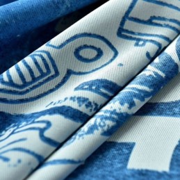 Cartoon Blue Outer Space Pattern Printed Blackout Curtain Made to Measure Curtain For Boys Children Bedroom