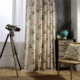 American Rural Curtain Made to Measure Curtain Fresh Flower Printed Environment Protective Cotton Fabric