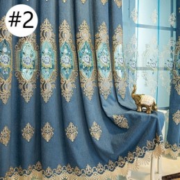 Chenille Curtain Made to Measure Curtain Europe Style Embroidery Flower Window Treatment