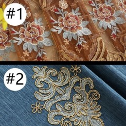 Chenille Curtain Made to Measure Curtain Europe Style Embroidery Flower Window Treatment