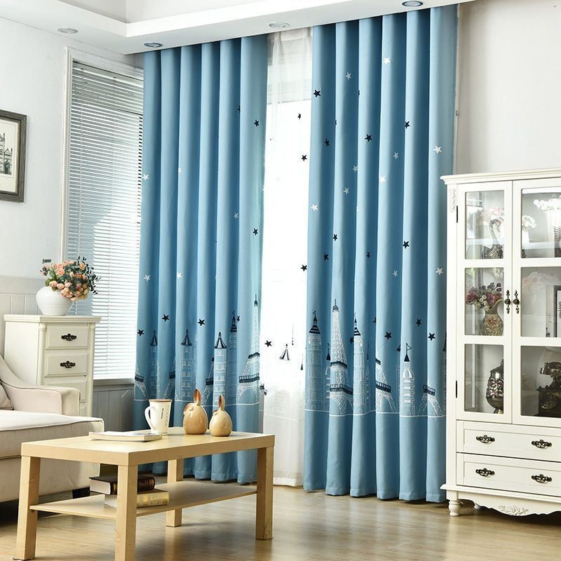 Nordic Style Castle Embroidered Window Treatment Curtains For Living Room Bedroom