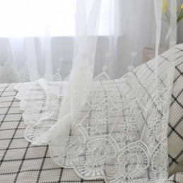 Simple Sheer Curtain Made to Measure Curtain White All match Embroidery Living Room