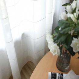 Minimalist Sheer Curtain Made to Measure Curtain Large Lattice Jacquard Voile Panel Living Room One