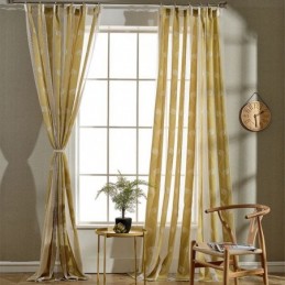 Mordern Voile Drapes Leaf...