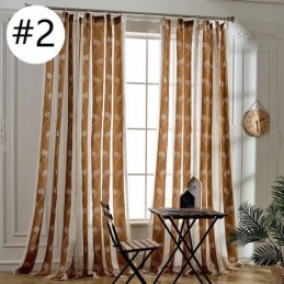 Mordern Voile Drapes Leaf Sheer Curtain Made to Measure Curtain For Bedroom Living Room