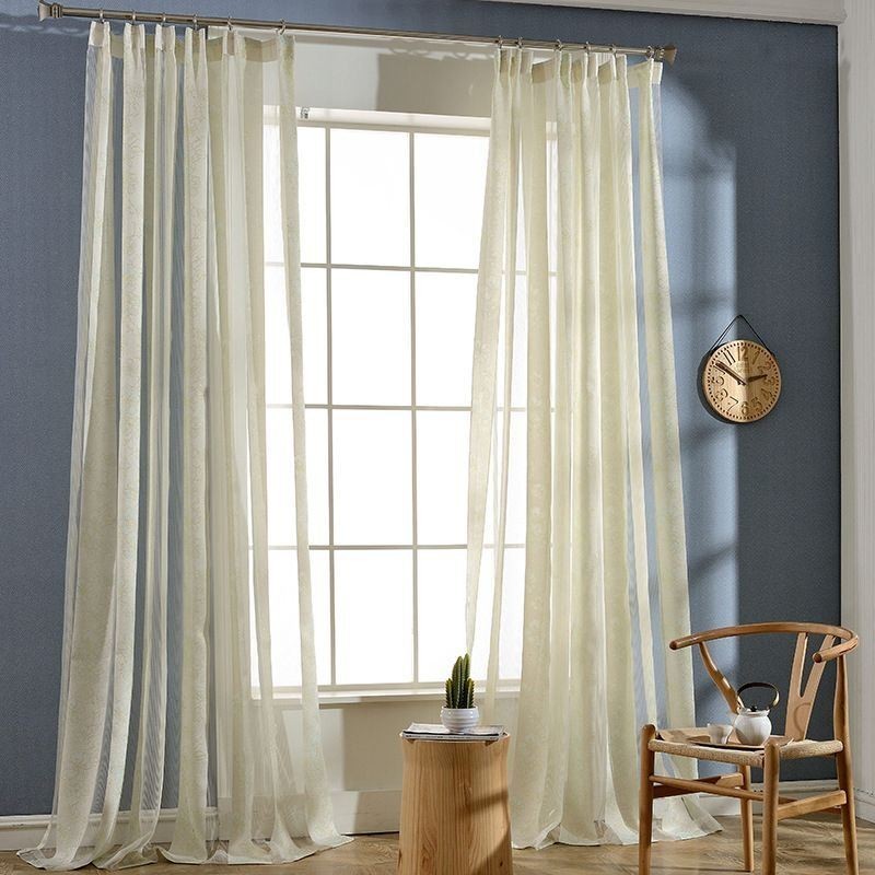 Modern Floral Tulle Curtain Made to Measure Curtain Sheer Living Room Bedroom