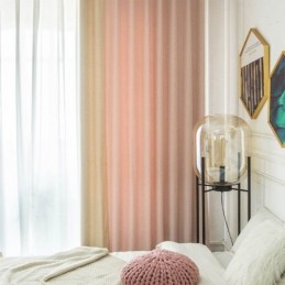 Nordic Patchwork Curtains Solid Color Blackout For Living Room