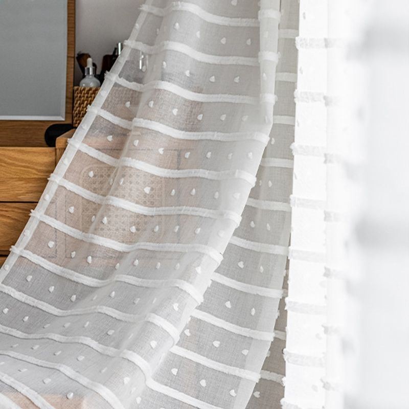 White Sheer Curtain Made to Measure Curtain Embroidered Tulle Curtains For Living Room