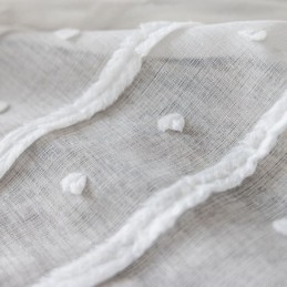 White Sheer Curtain Made to Measure Curtain Embroidered Tulle Curtains For Living Room