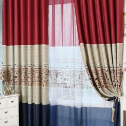 British Style Blackout Curtain Made to Measure Curtain Tower Patterns Printed Curtains For Living Room