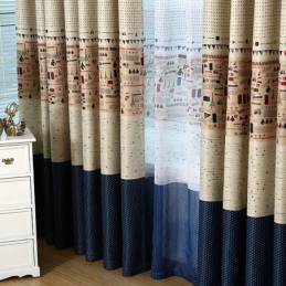 British Style Blackout Curtain Made to Measure Curtain Tower Patterns Printed Curtains For Living Room