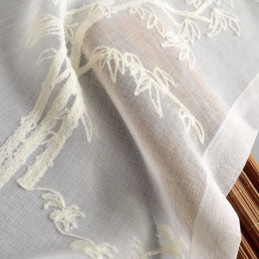 Classic Sheer Curtain Made to Measure Curtain Bamboo Embroidered Tulle Curtains For Living Room