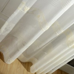 Embroidered Sheer Curtain Made to Measure Curtain Minimalist Classical Voile Living Room Bedroom