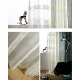 Embroidered Sheer Curtain Made to Measure Curtain Minimalist Classical Voile Living Room Bedroom
