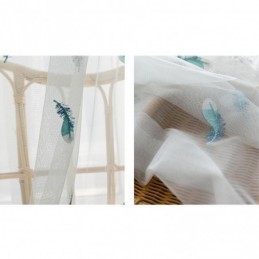Feather Embroidered Sheer Curtain Made to Measure Curtain Minimalist Breathable Living Room Bedroom