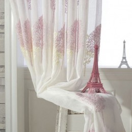 Nordic Sheer Curtain Made to Measure Curtain Trees Tulle For Living Room Bedroom