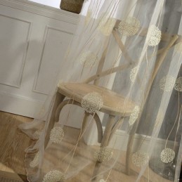Delicate Sheer Curtain Made to Measure Curtain Embroidered Tulle Curtains For Living Room