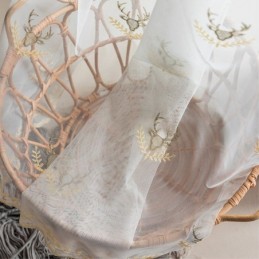 Classic Sheer Curtain Made to Measure Curtain Deer Embroidered Tulle Curtains For Living Room