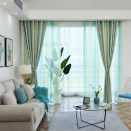 Simple Semi Blackout Curtain Made to Measure Curtain Colorful Stripes Printed Living Room