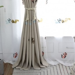 Contemporary Max Blackout Curtain Made to Measure Curtain Smiley Cat Embroidery Bedroom