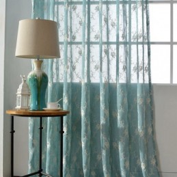 Embroidered Voile Drapes Plant Pattern Window Treatments For Living Room Bedroom Made to Measure Curtain