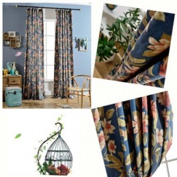 Living Room Curtain Made to Measure Curtain Blue Magnificent Printing Bedroom Window Treatment