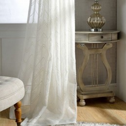 White Sheer Curtains Embroidered Windows Curtain Made to Measure Curtain Drapes Living Room Bedroom