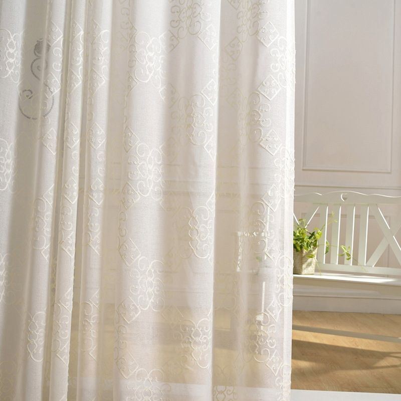 Nordic Voile Curtain Made to Measure Curtain Embroidered Sheer Curtains Living Room Bedroom