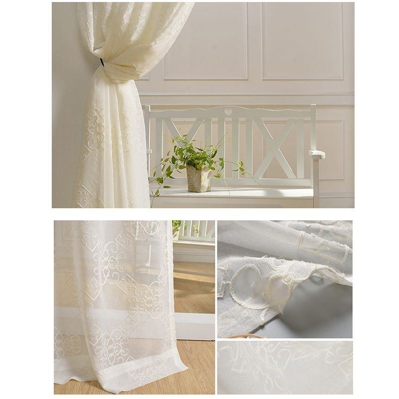 Nordic Voile Curtain Made to Measure Curtain Embroidered Sheer Curtains ...