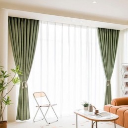 Nordic Curtains Solid Color Blackout For Living Room