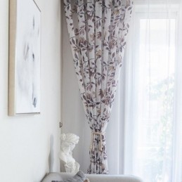 Botanical Printed Curtain Made to Measure Curtain Tulle Sheer For Living Room Bedroom