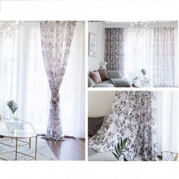 Botanical Printed Curtain Made to Measure Curtain Tulle Sheer For Living Room Bedroom