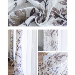 Botanical Printed Curtain Made to Measure Curtain Tulle Sheer For Living Room Bedroom