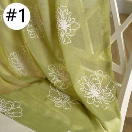Embroidery Floral Sheer Voile Curtains Decorative Tulle For Living Room