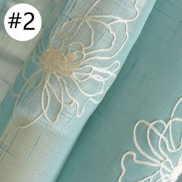Embroidery Floral Sheer Voile Curtains Decorative Tulle For Living Room