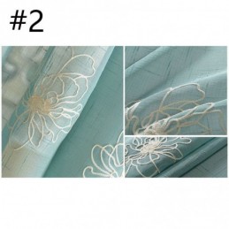 Embroidery Floral Sheer Voile Curtains Decorative Tulle For Living Room