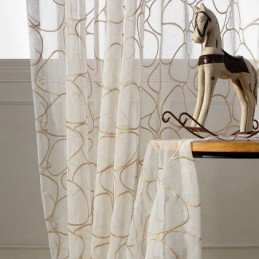Modern Embroidered Tulle Curtain Made to Measure Curtain Voile Sheer Living Room