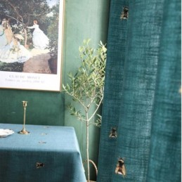 Cotton Linen Decorative Curtain Made to Measure Curtain Pastoral Bee Semi Blackout Bedroom Kids Room