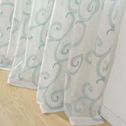 Breathable Sheer Curtain Made to Measure Curtain Auspicious Clouds Embroidery Living Room
