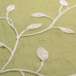 Rural Sheer Curtain Made to Measure Curtain Breathable Leaf Embroidery Living Room