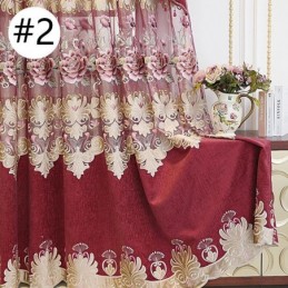 Chenille Curtain Made to Measure Curtain Embroidery Flower Window Treatment