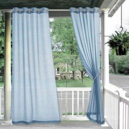 Outdoor Sheer Curtains Waterproof Privacy Voile Drapes For Pergola Porch