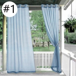 Outdoor Sheer Curtains Waterproof Privacy Voile Drapes For Pergola Porch
