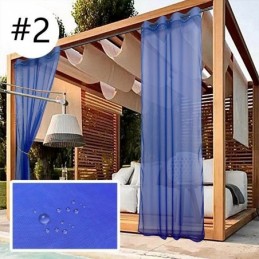 Outdoor Sheer Curtains Waterproof Privacy Voile Drapes For Pergola Porch