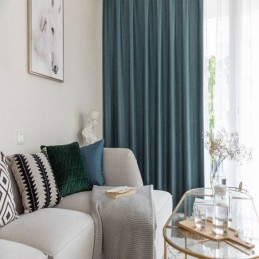 Flax Blackout Curtain Made to Measure Curtain Solid Color Environmental Protection Darkening