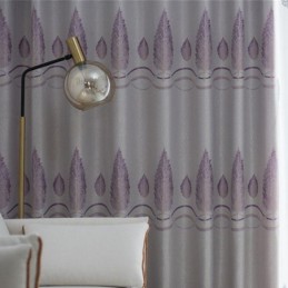 Modern Blackout Curtains Tree Jacquard Shade Fabric Drapes