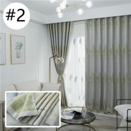 Modern Blackout Curtains Tree Jacquard Shade Fabric Drapes