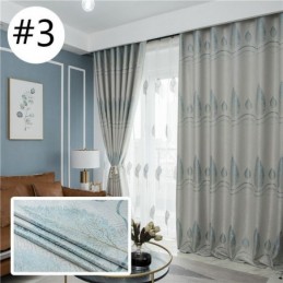 Modern Blackout Curtains Tree Jacquard Shade Fabric Drapes
