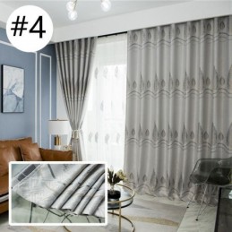 Modern Blackout Curtains Tree Jacquard Shade Fabric Drapes