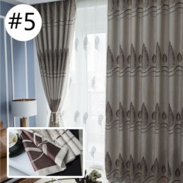 Modern Blackout Curtains Tree Jacquard Shade Fabric Drapes